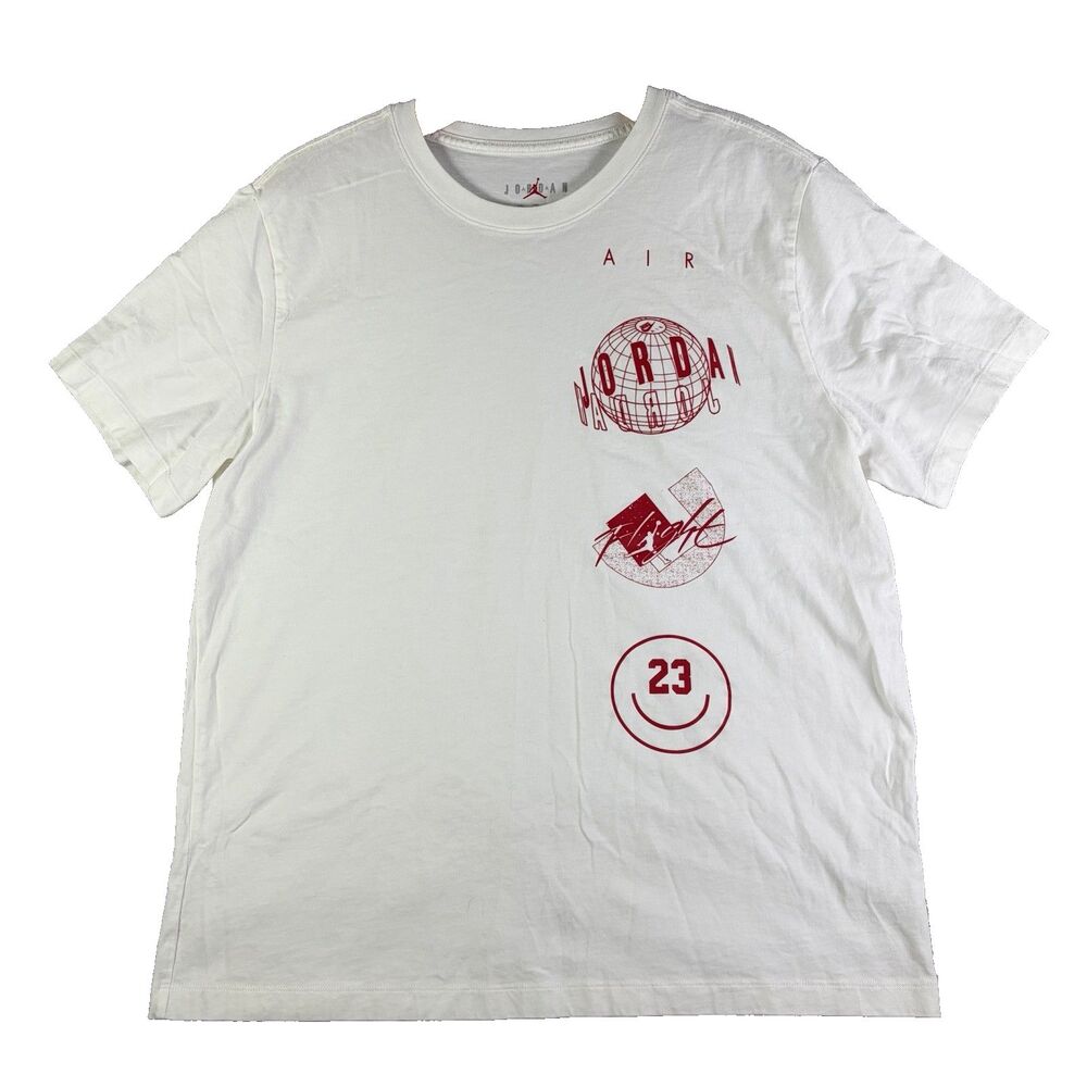 Air Jordan T-Shirt Mens XXL Short Sleeve White Activewear Training Logo Stack
